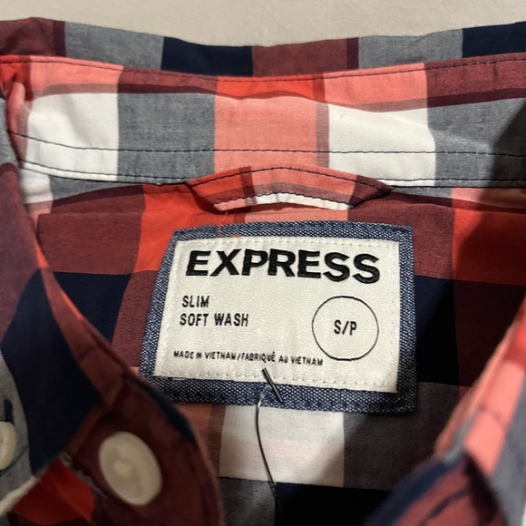 EXPRESS NWT Mens Button Down Shirt Small Slim Fit - Picture 2 of 5